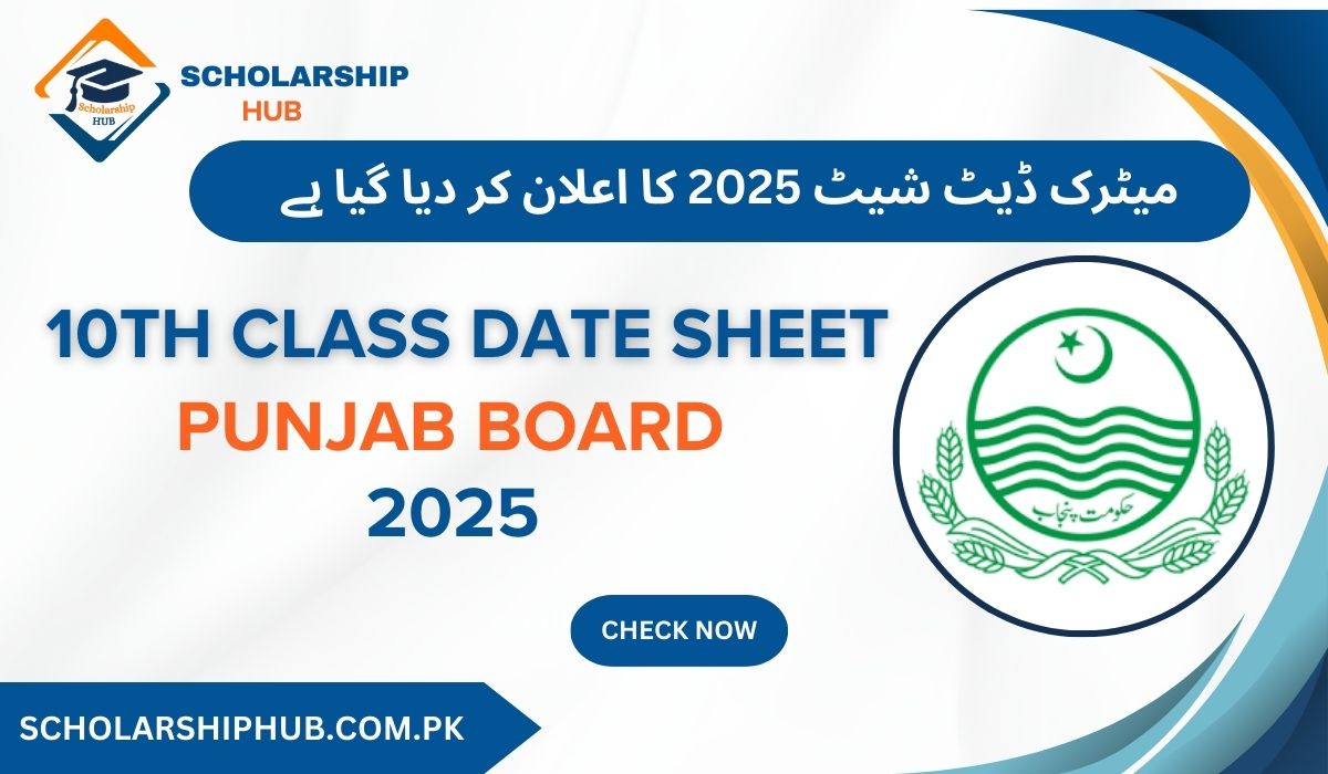 10th Class Date Sheet Punjab Board 2025