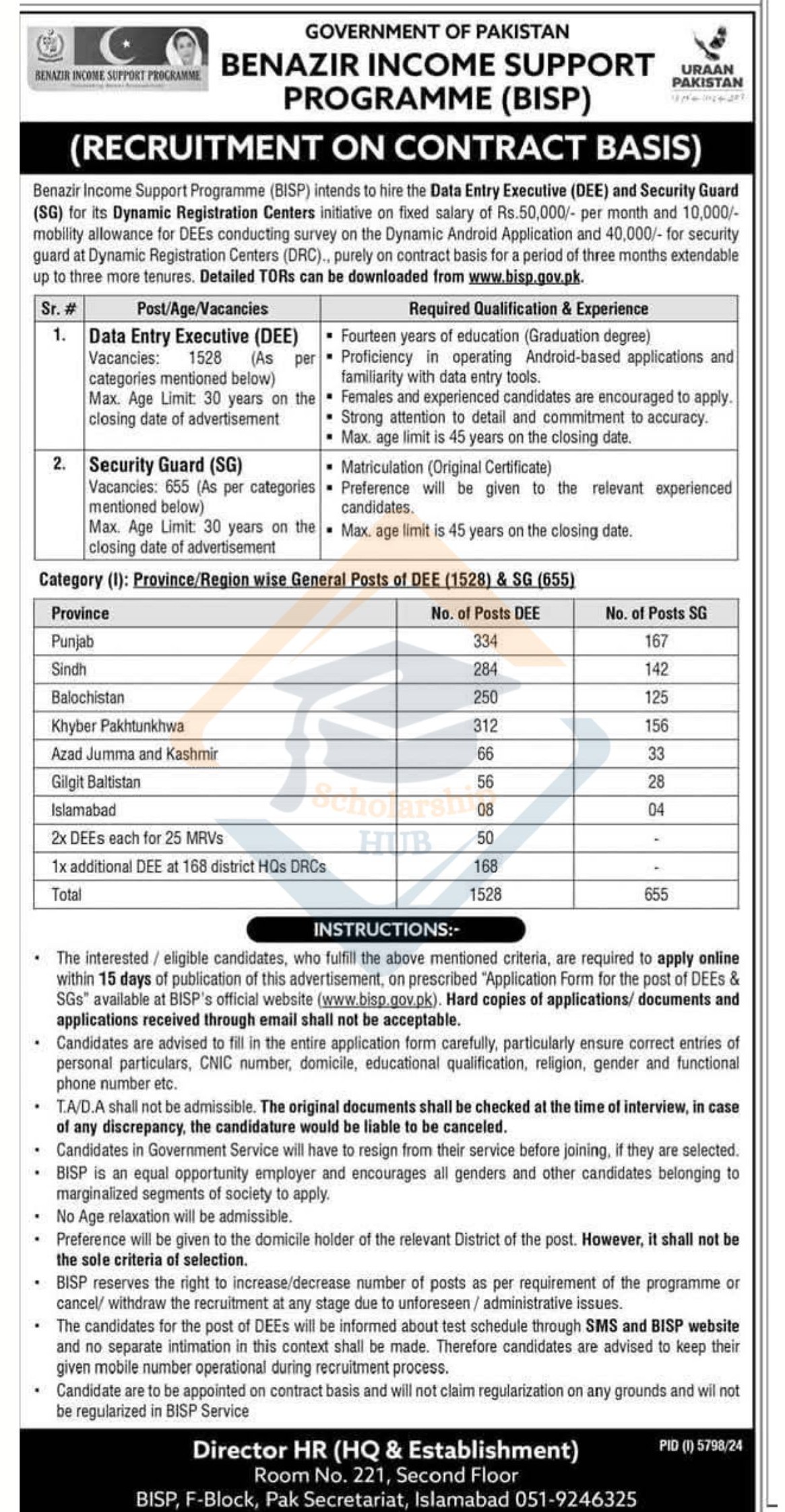 BISP Jobs Advertisement 2025