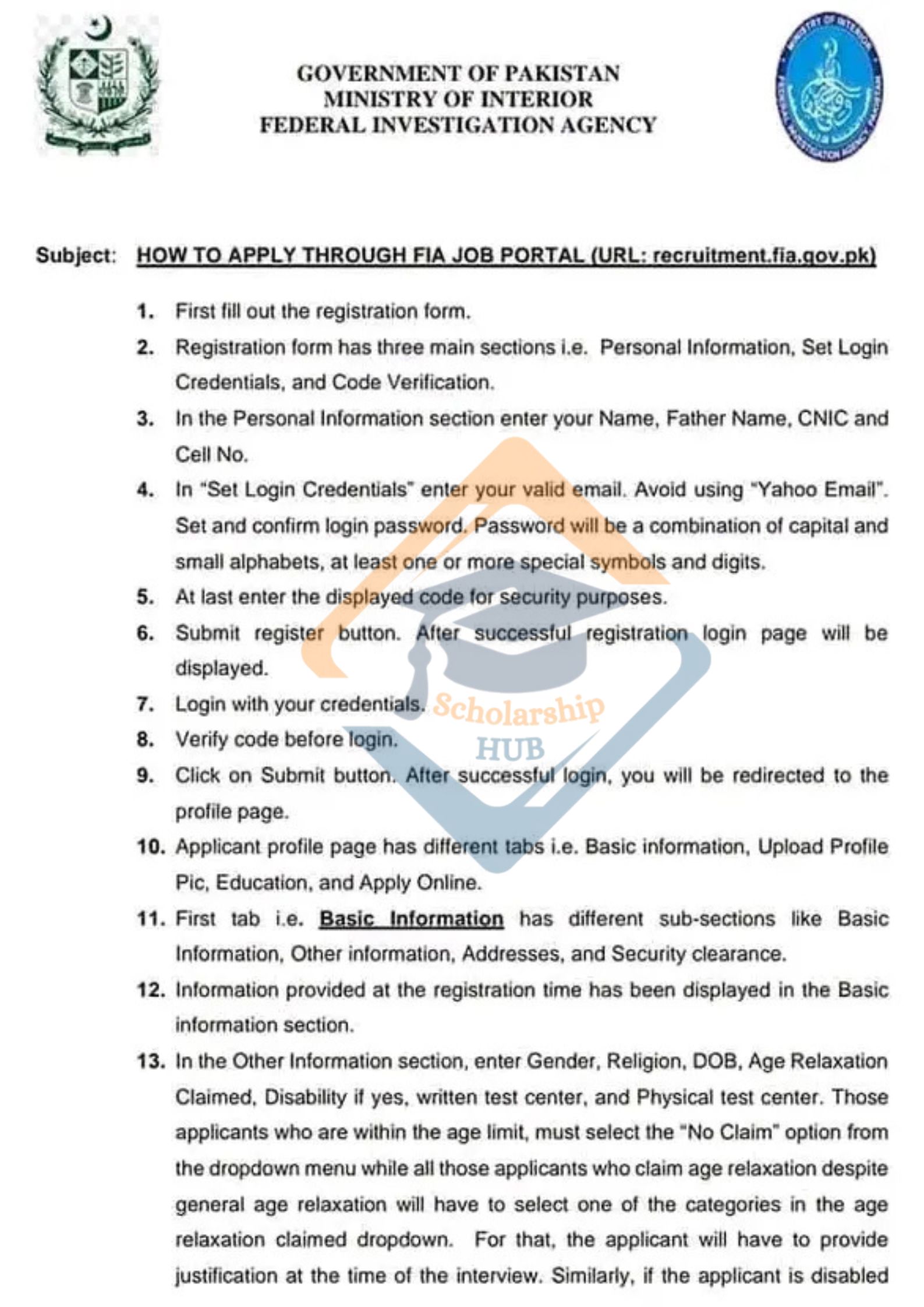 FIA Jobs 2025 Online Apply Advertisement and Last Date